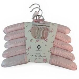 Concepts 5 Pack Pink Padded Satin Baby Hangers with Ribbon Bows Nursery Decor